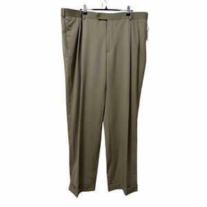 Brooks Brothers Madison Wool Pant Trousers Mens 42x30 Khaki Pleated Front Chino